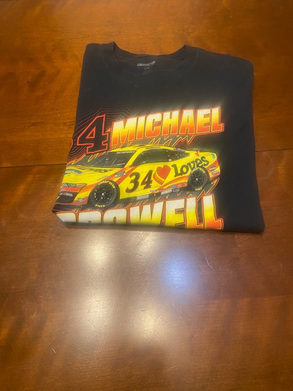 NASCAR Checkered Flag #34 Michael McDowell Black Graphic T Shirt Men’s 2XL SS